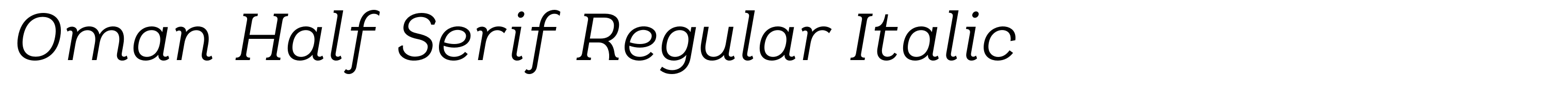 Oman Half Serif Regular Italic
